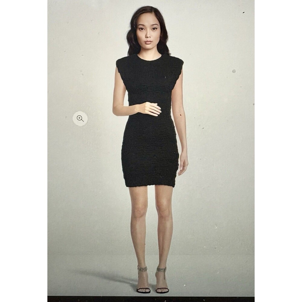 NWT Sabina Musayev Bamboo Cut Out Mini Dress Size S Black Anthropologie Padded